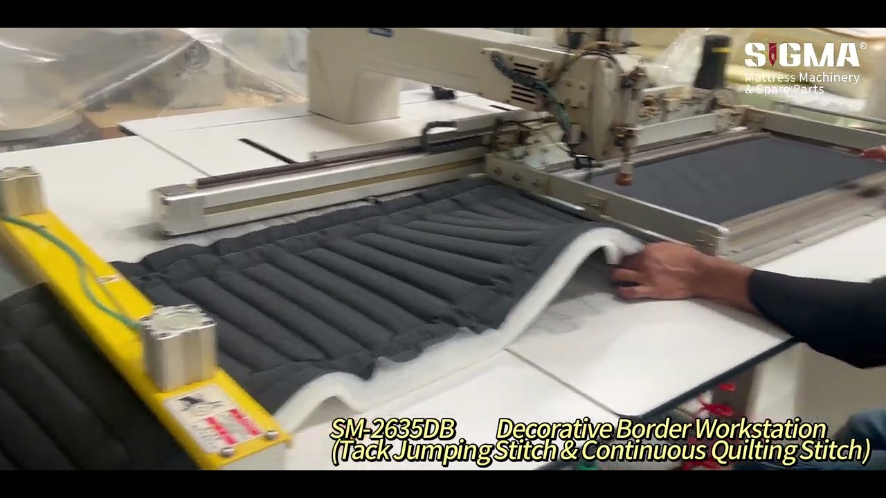 SM-2635DB  Border machine for continuous quilting stitch and tack jumping stitch.