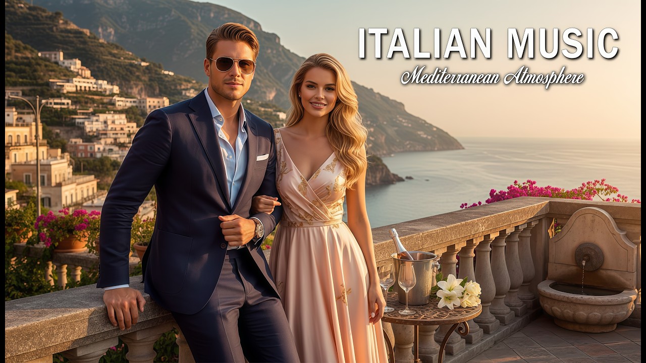 🌊 Italian Coastal Serenity 🇮🇹  Melts Away Amalfi Coast & Lake Como 4K Visual Feast 🎶Italian Melodies