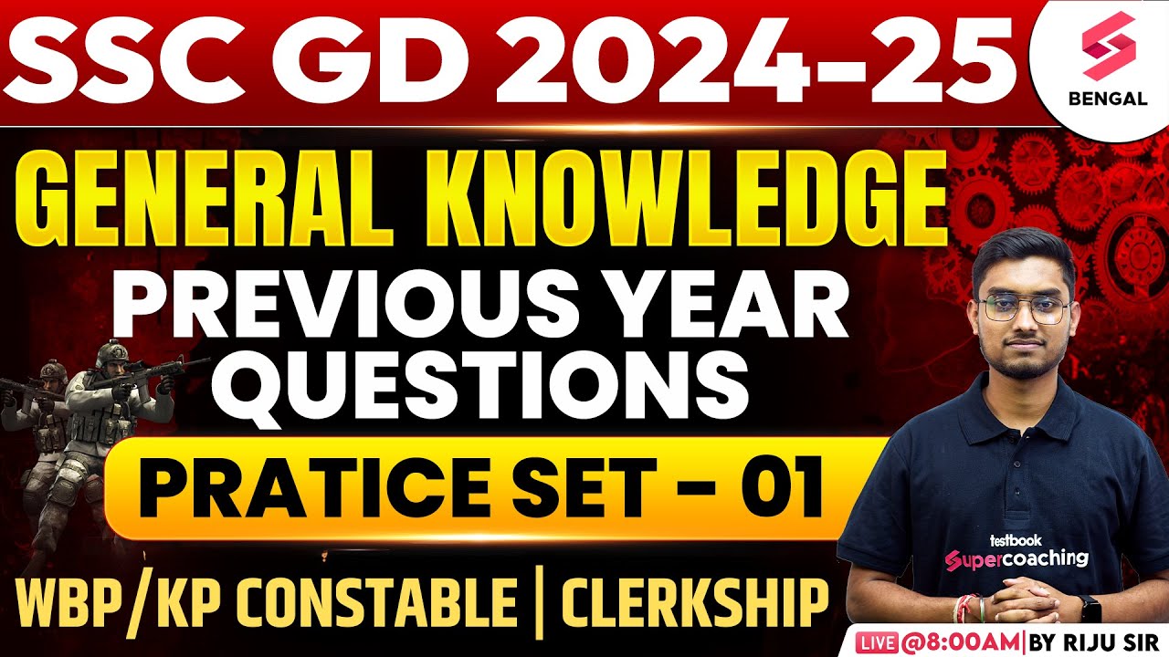 SSC GD 2024-25 | General Knowledge | SSC GD GK Previous Year Questions | Set - 01 | By Riju Sir