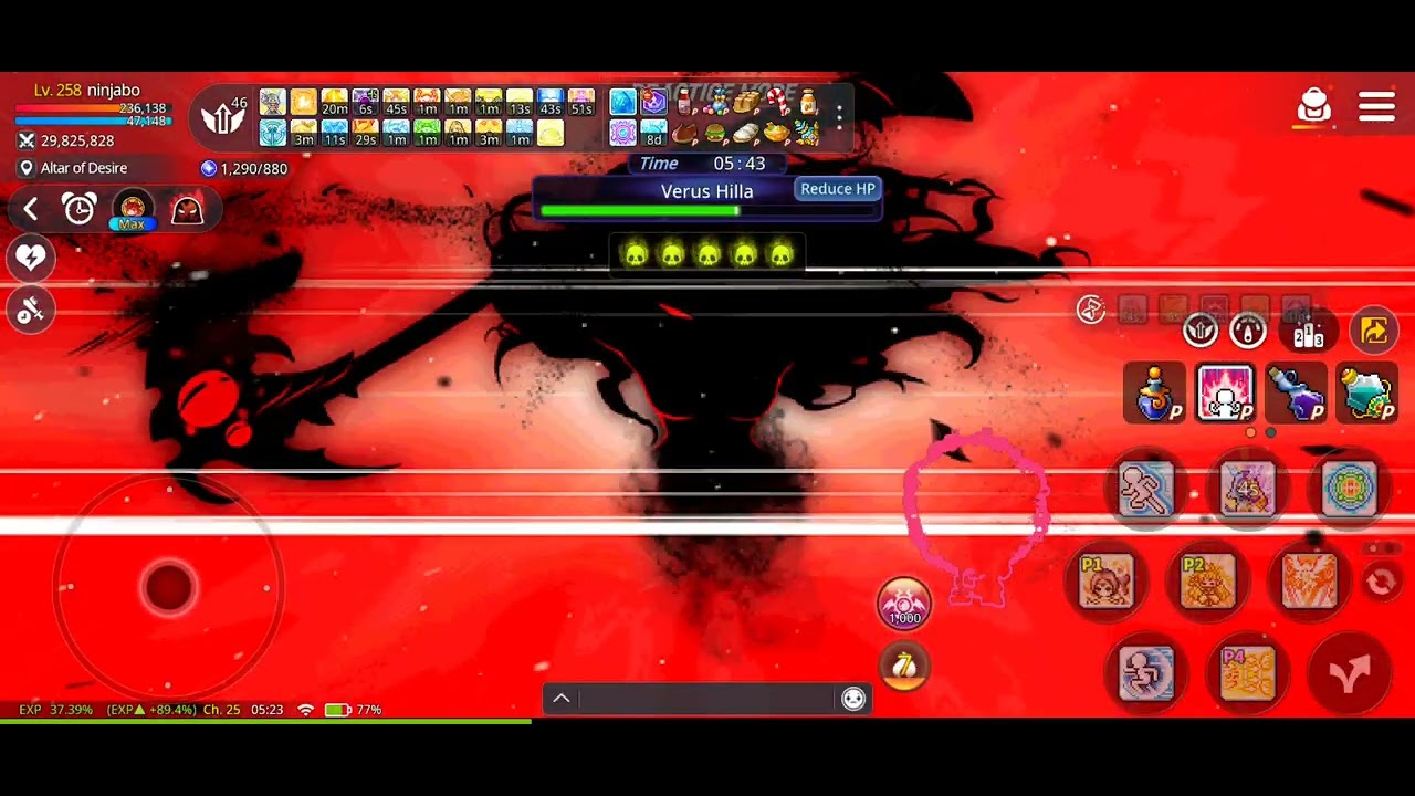 MaplestoryM Hard vHilla Solo Practice First Clear!  Bishop