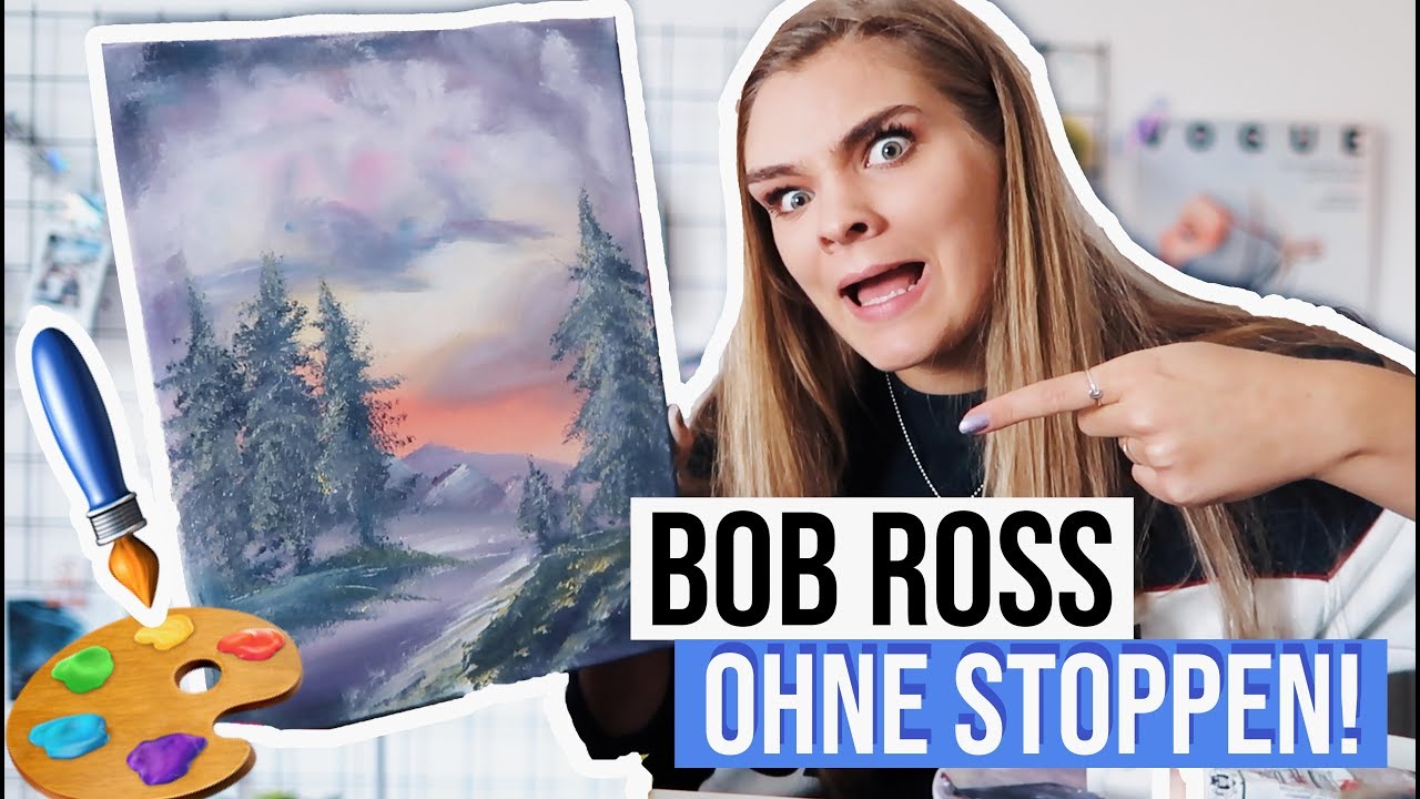 Ich male ein BOB ROSS Tutorial OHNE zu STOPPEN! // I'mJette