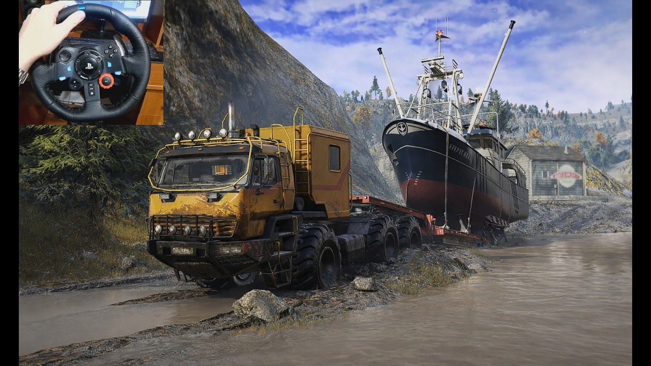 Azov Antarctic Hauling a Yacht Through Deep Mud