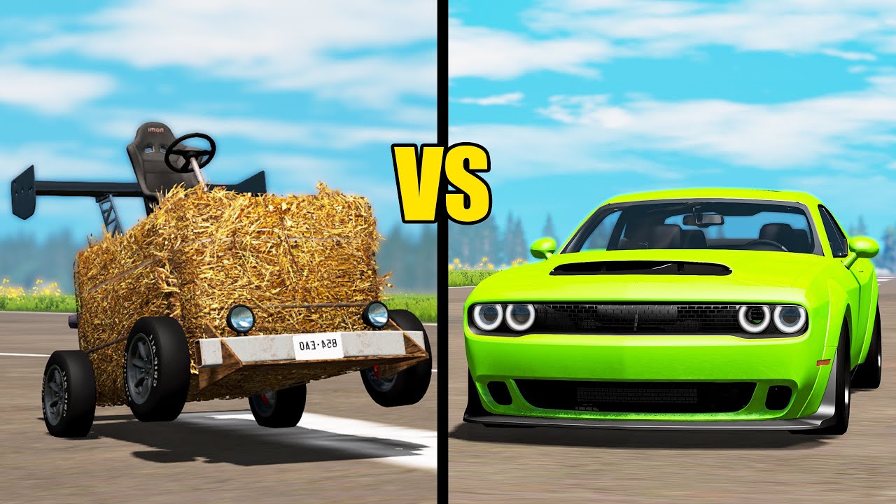 Standard Car vs Hay Car #1 - Beamng drive