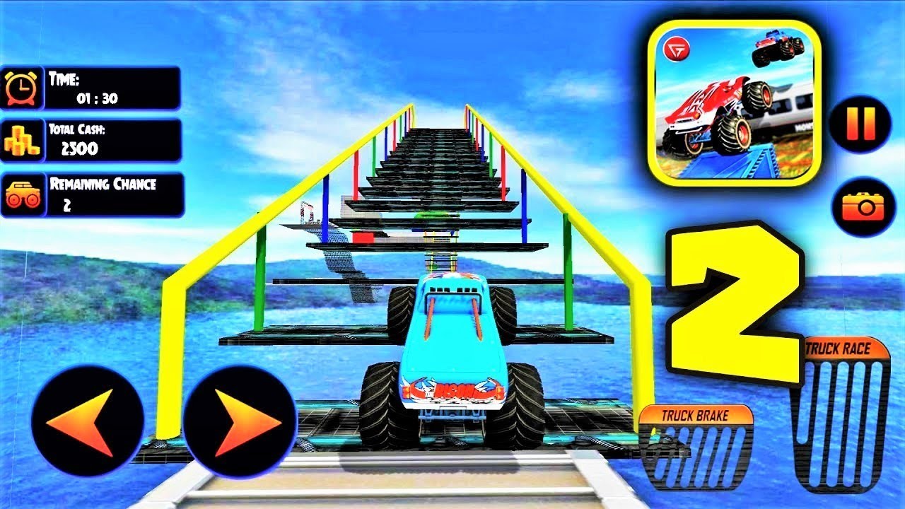 Monster Truck Mega Ramp Impossible Driver - Mega Ramp Car Stunts Simulator - Android Gameplay