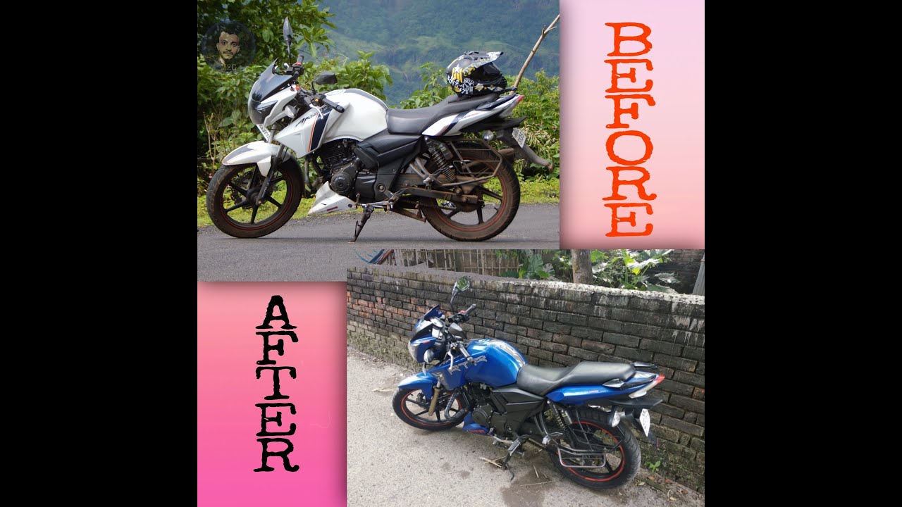 Apache RTR 160 Matte Blue Colour Wrapping. ||MODIFICATION||