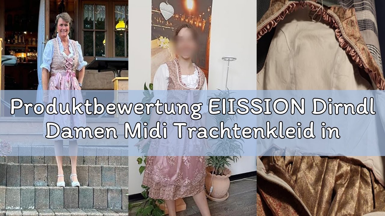 Produktbewertung EIISSION Dirndl Damen Midi Trachtenkleid inkl. Trachtenrock Dirndlbluse Dirndlschür