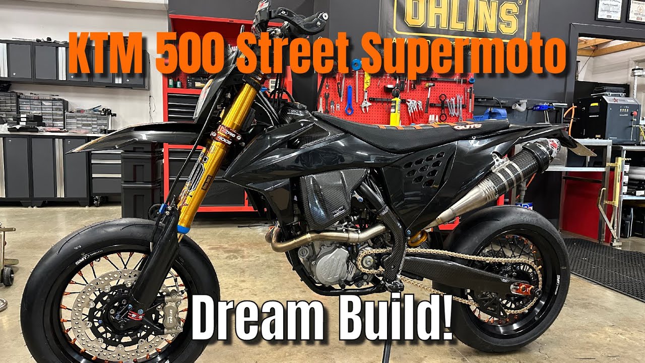 KTM 500 EXC-F Street Supermoto Project! Pt. 2 - Custom Ohlins, SMT Tubeless Wheels, Biting Brakes!