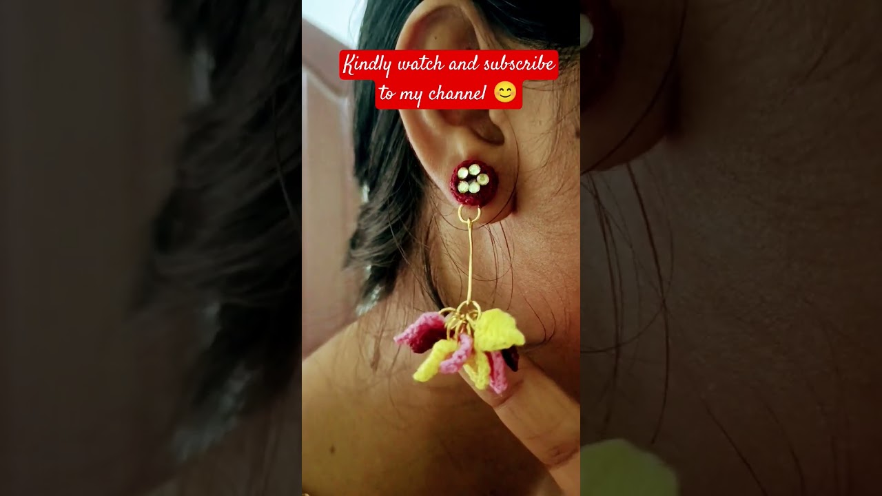 Long Earrings For Girls 🙋🏻#crochetearrings #crochettutorial #crochetintamil #handmade #diy