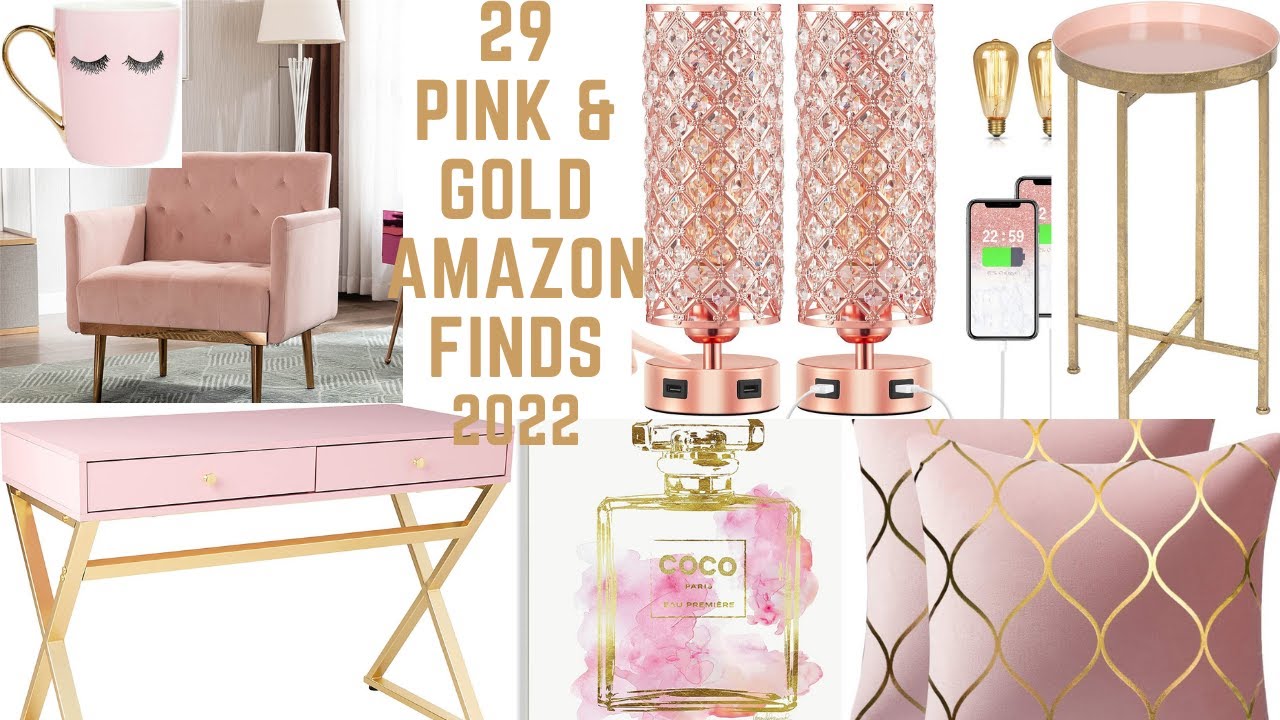 Amazon Finds 2022  /  29 Sophisticated Pink And Gold home decor with links