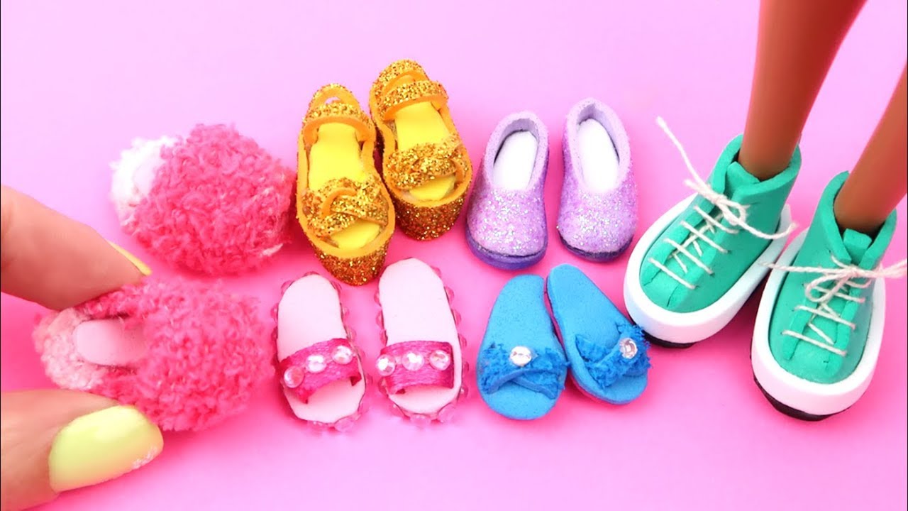 6 zapatos DIY para muñeca Barbie