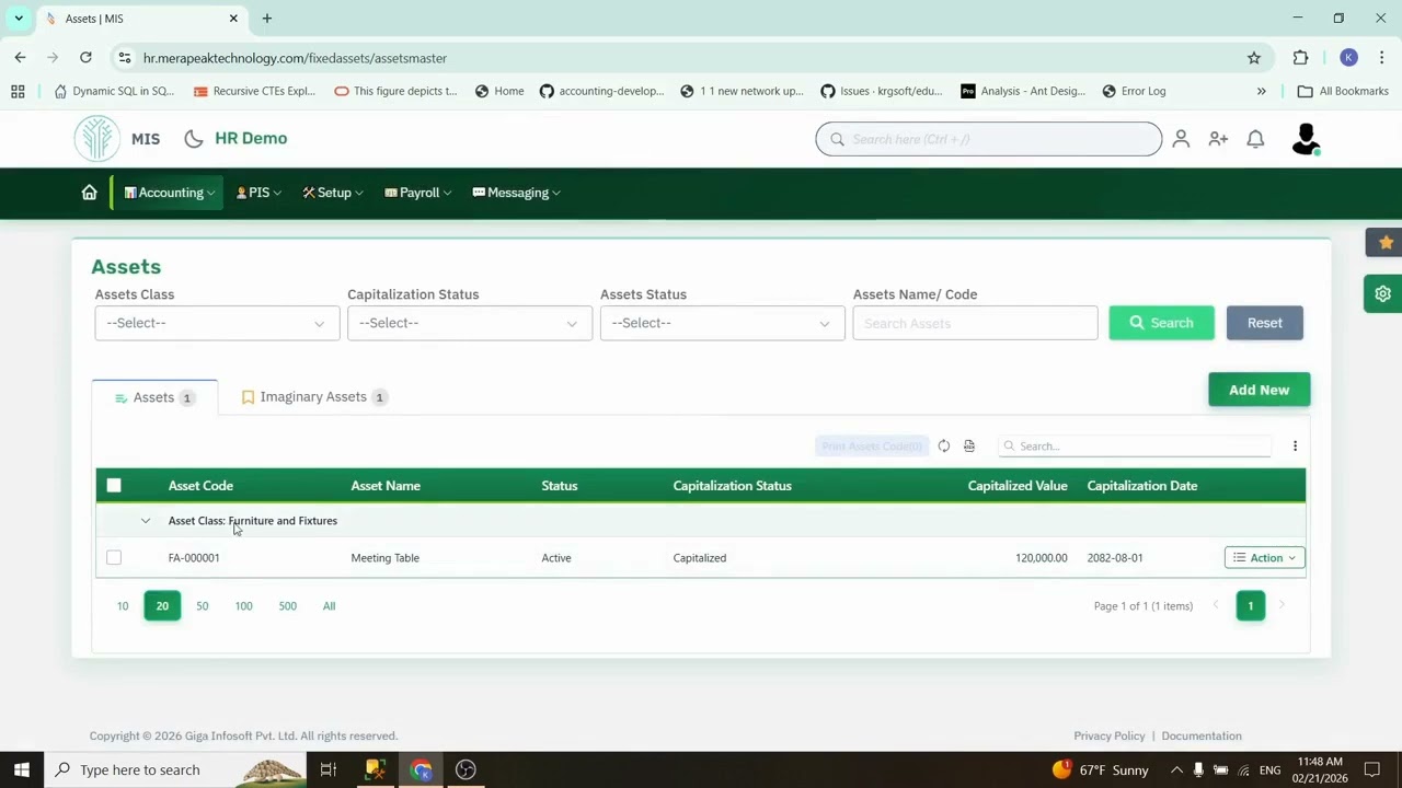 How to Create / Convert Purchase to Assets Master Data In Giga ERP ?