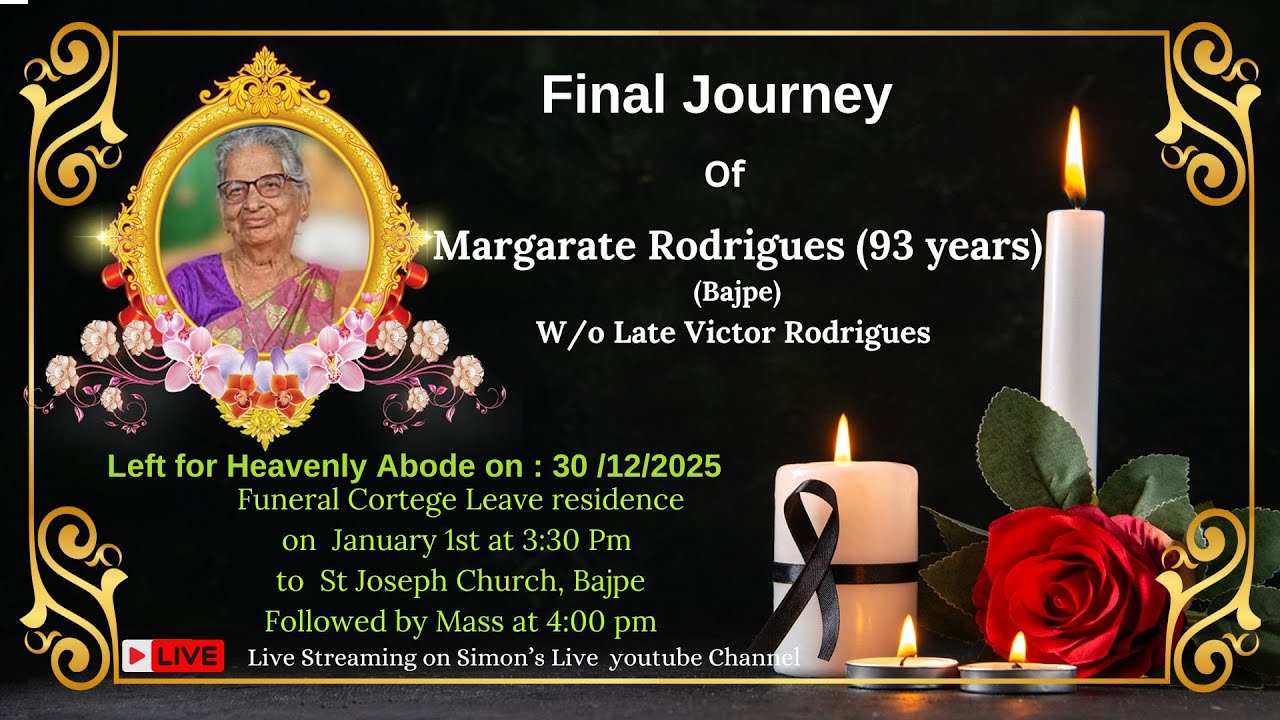 Final journey of Margarate Rodrigues (93 years) || St Joseph Church, Bajpe