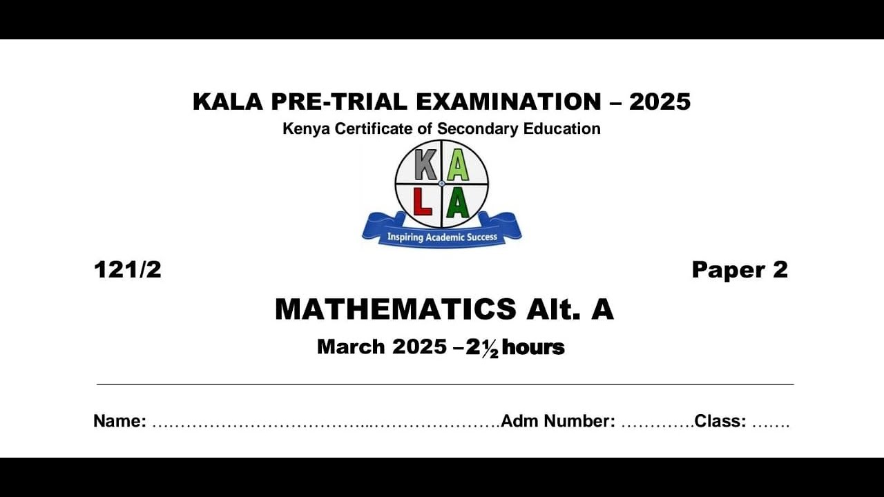 KALA JOINT, MATHS PAPER 2 SECTION 2