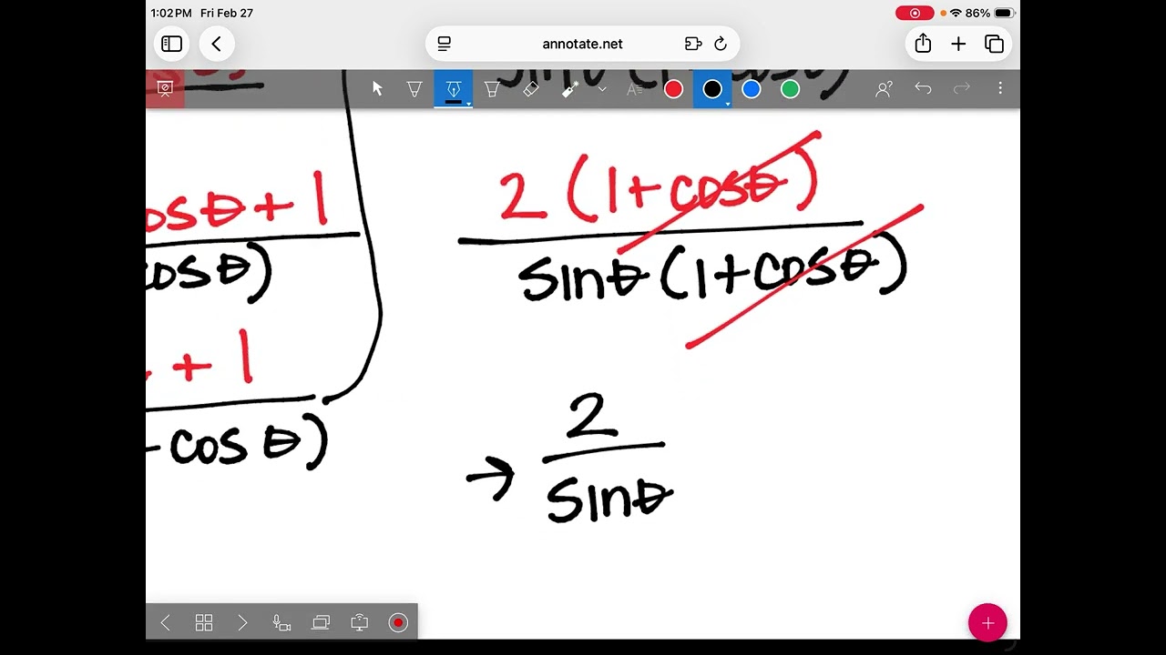 2/27 PC 7.4 Verify Trig identities