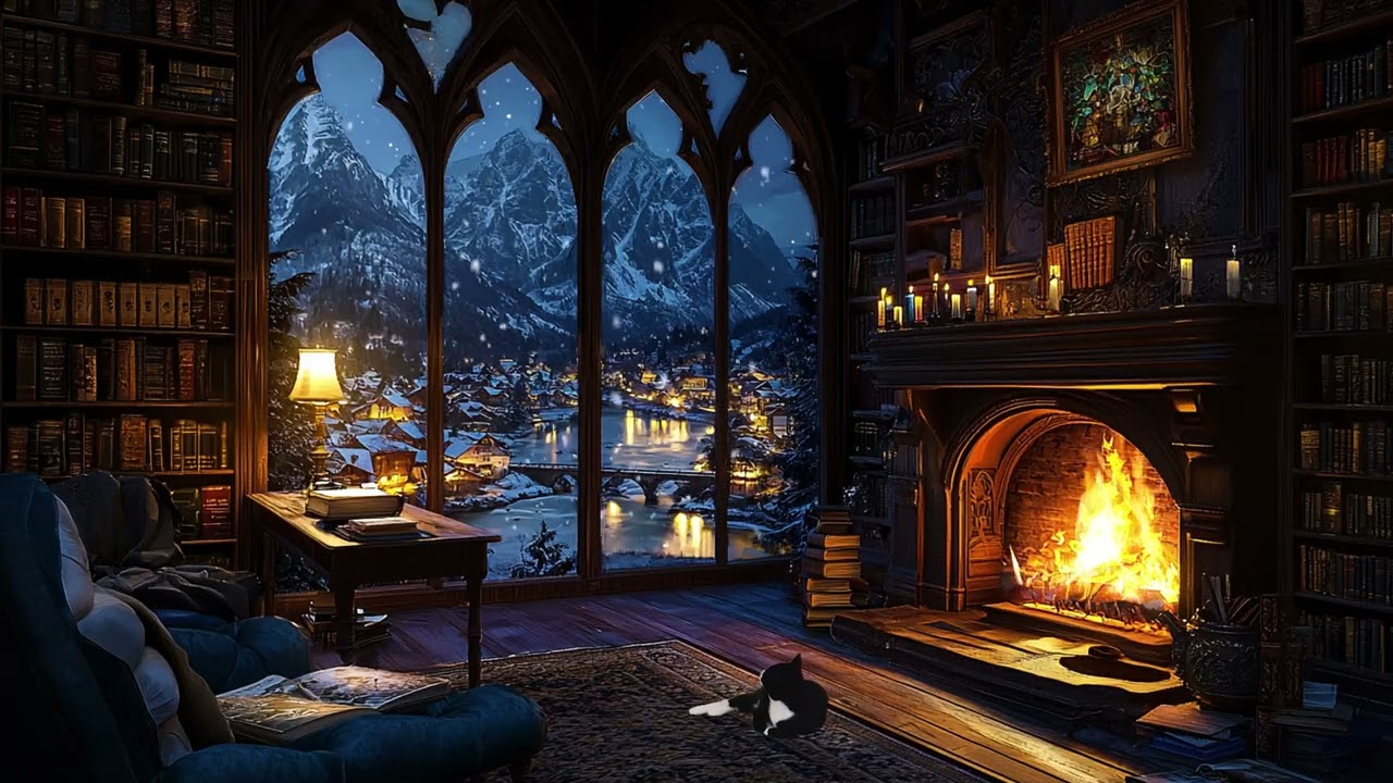 Victorian Winter Library Retreat | Calm Reading Atmosphere for Clear Thinking and Quiet Study Flow