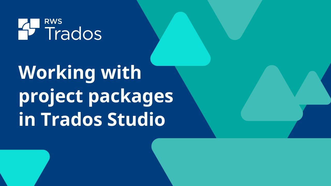 Working with project packages in Trados Studio
