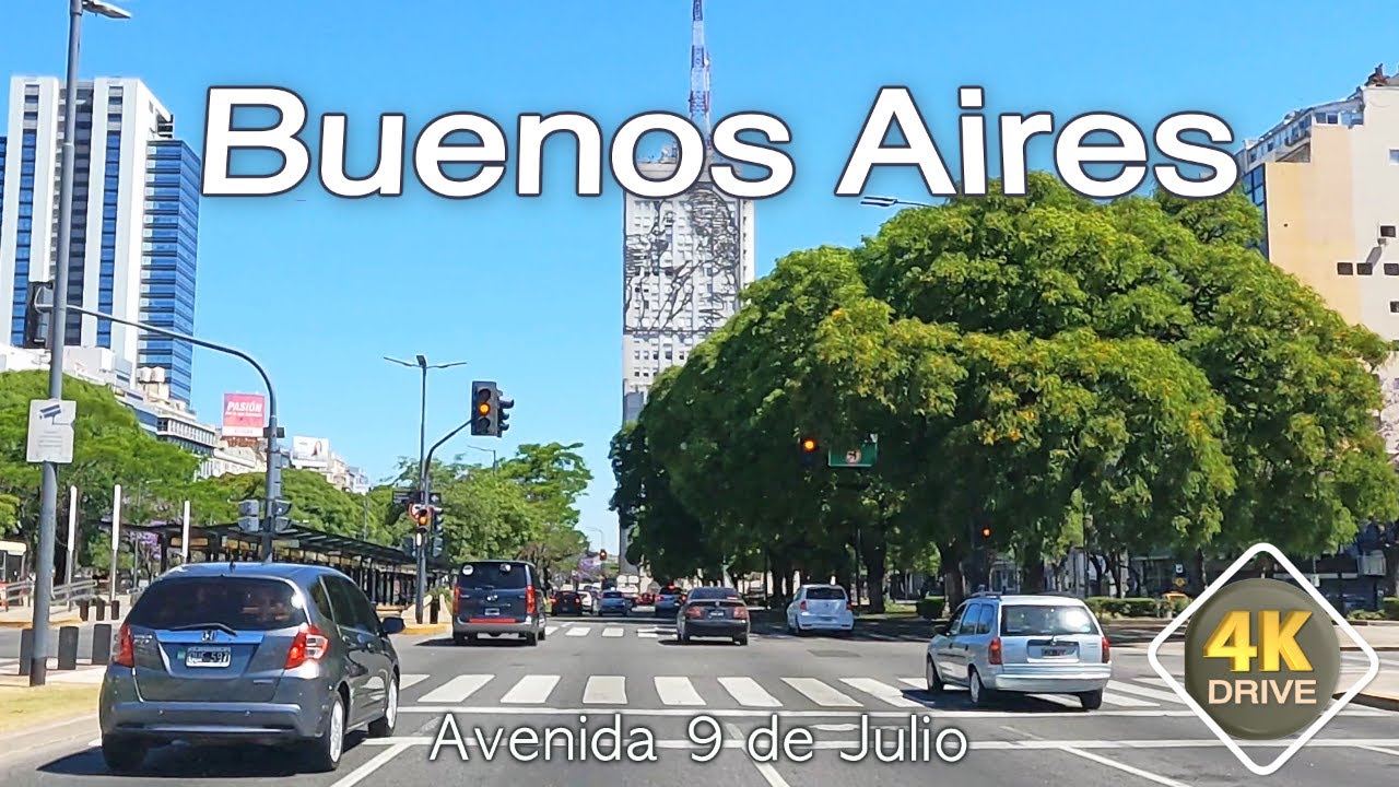 4K DRIVE 9 de Julio Avenue BUENOS AIRES Argentina 4K video