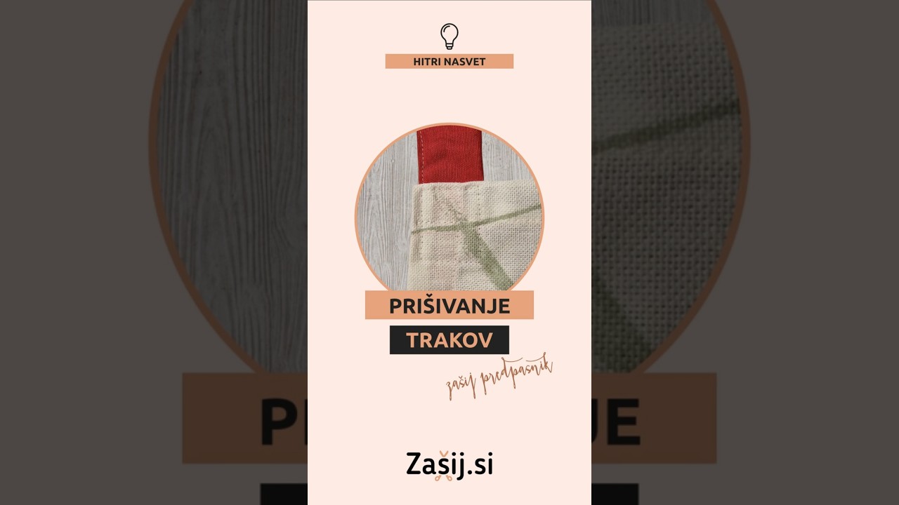 Pri&scaron;ivanje trakov | &Scaron;iviljske tehnike | #&scaron;ivanje #sewingtutorial