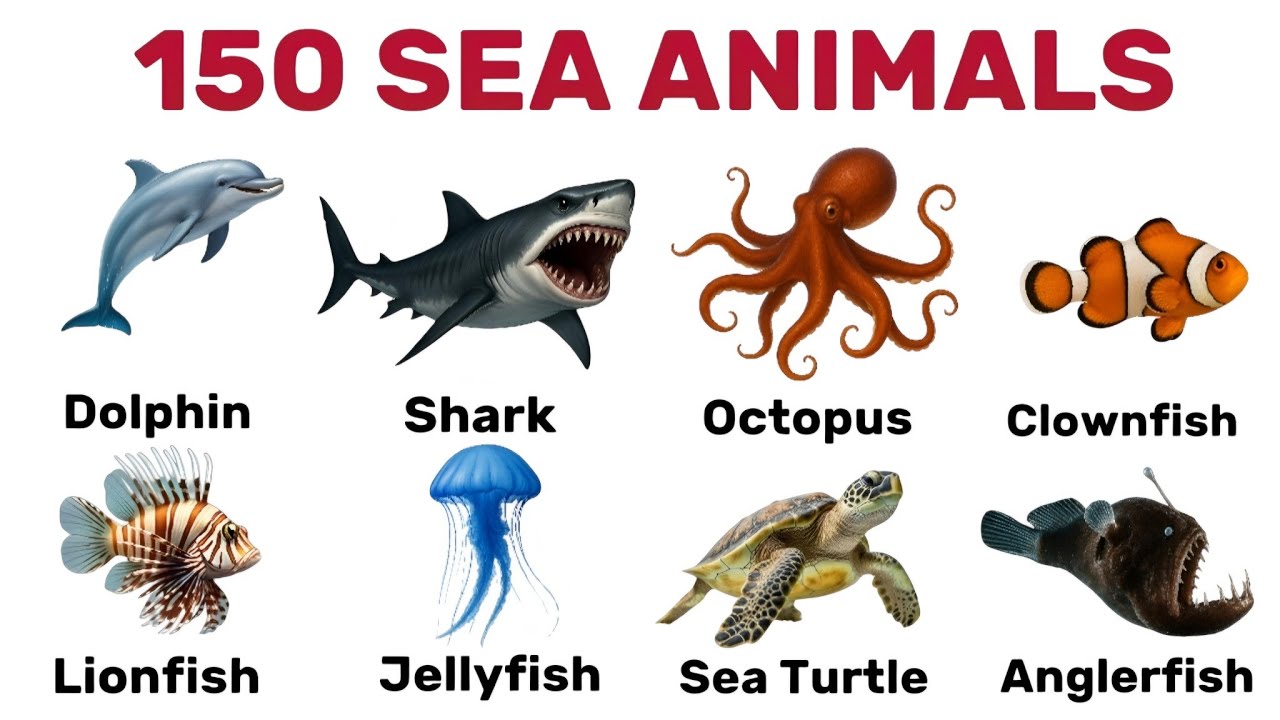150+ Sea Animals Names with Pictures & Sounds | Learn Ocean & Marine Animal Vocabulary