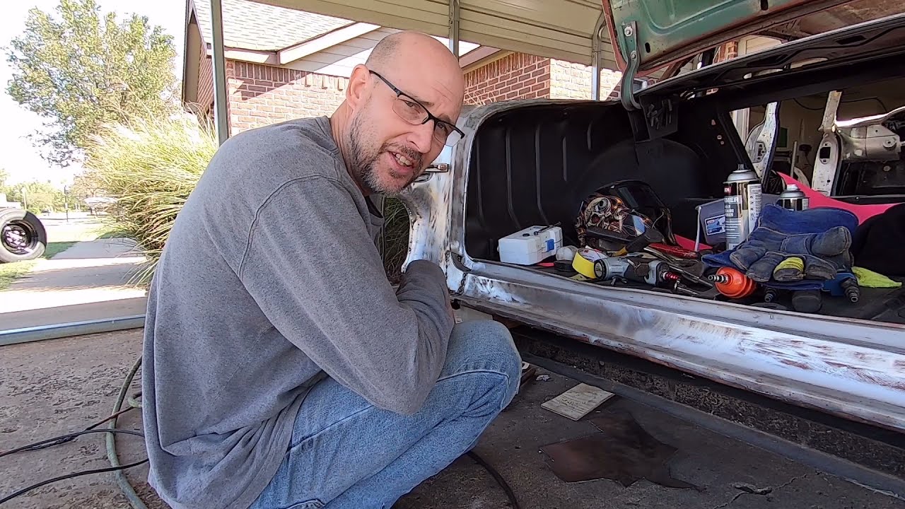 DIY Tail pan metal repair on 1955 Chevy.