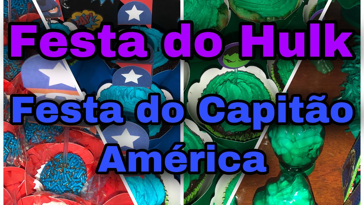 Decoração festa do Hulk e Capitão América/Presentes/Faça a sua festa