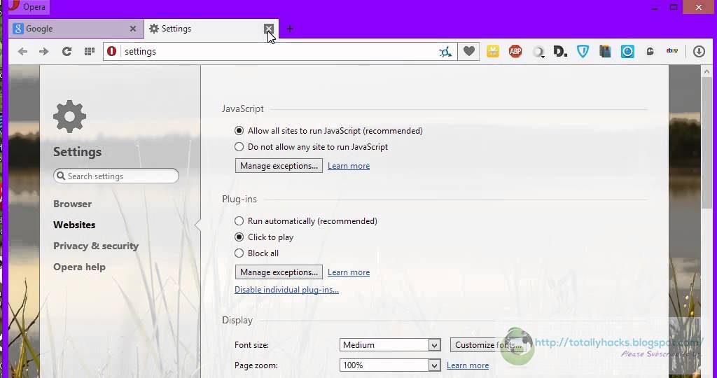 How to disable video auto play on Opera web browser
