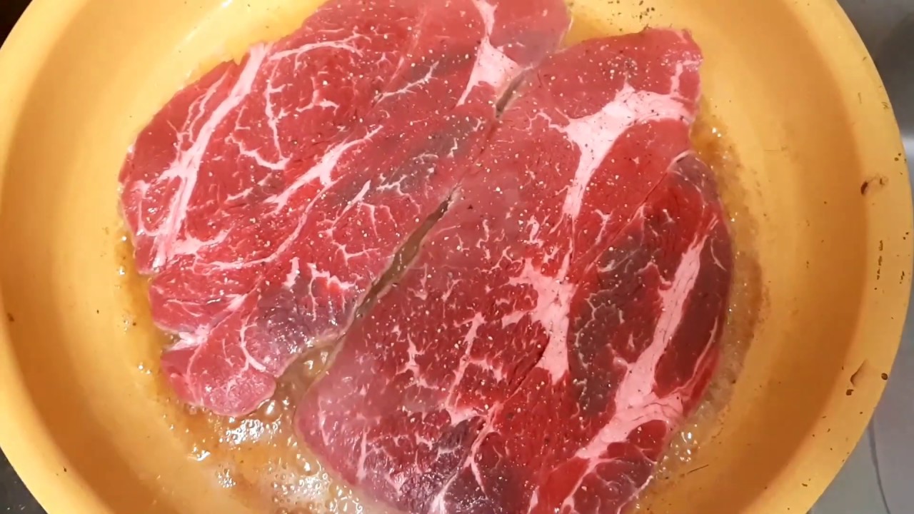 My quick butter steak with fresh  seaweed