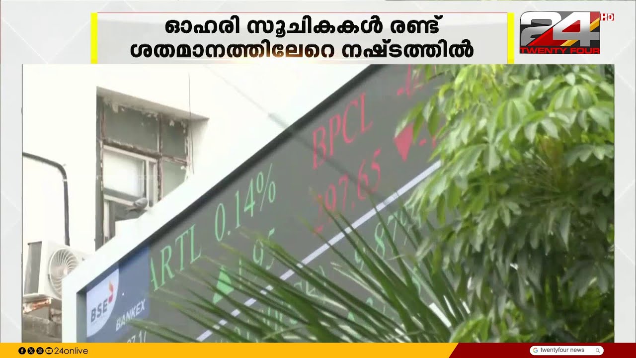 മധ്യപൂർവേഷ്യ സംഘർഷം ; ഓഹരി സൂചികകൾ 2 ശതമാനത്തിലേറെ നഷ്ട്ടത്തിൽ
