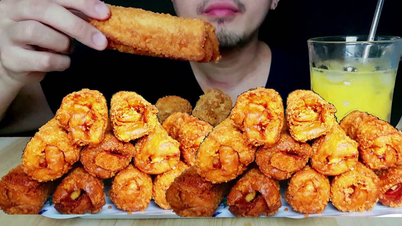 ASMR HAM AND CHEESE ROLL MUKBANG Eating Sounds (No Talking)