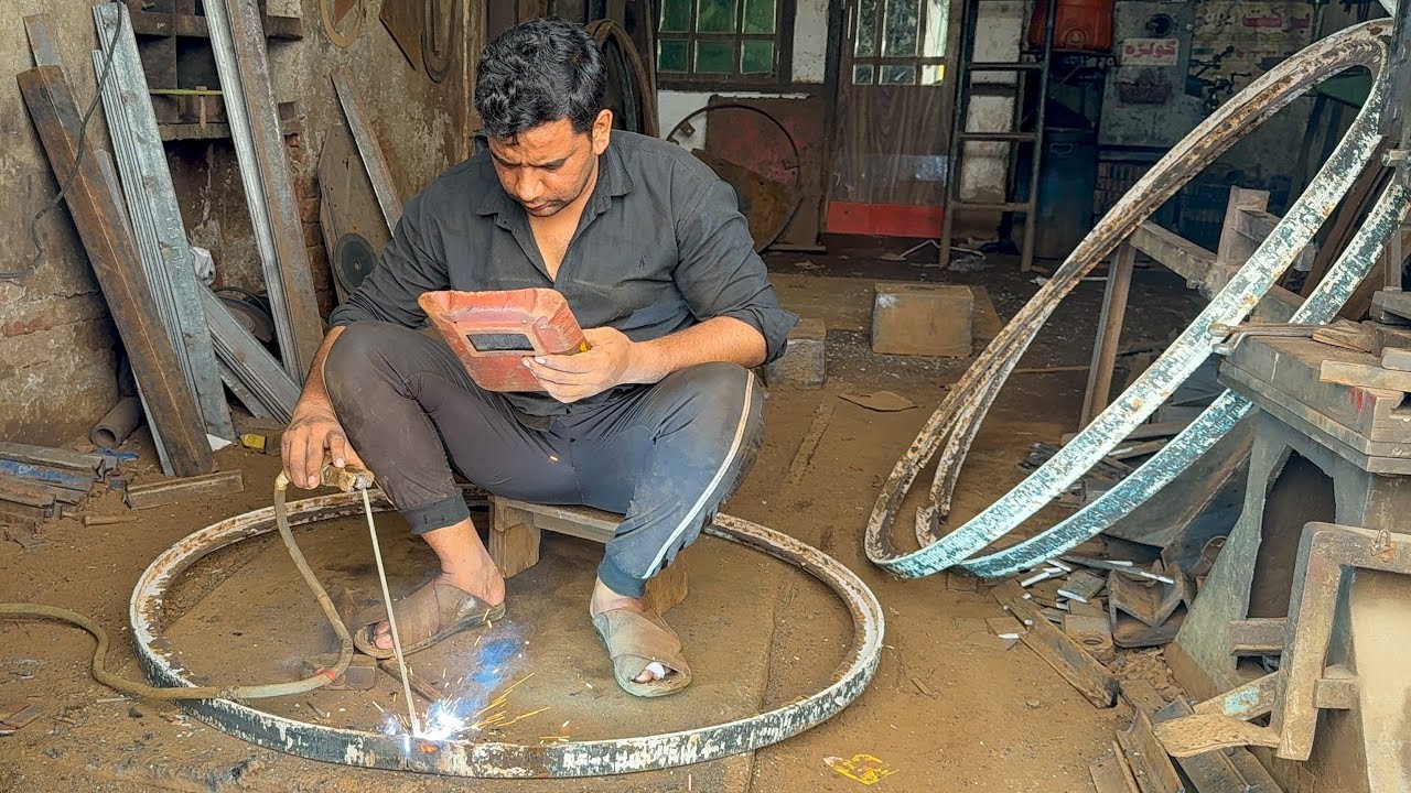 Master Craftsmen Create Tractor Iron Half-Cage Wheel | Incredible Making Process