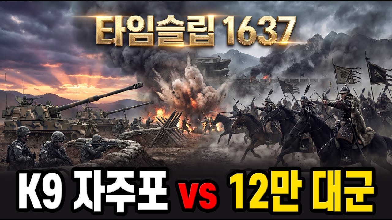 K9  자주포 vs 12만 청나라 대군, 남한산성 1637 병자호란에 나타난 대한민국 국군 | 타임슬립영화