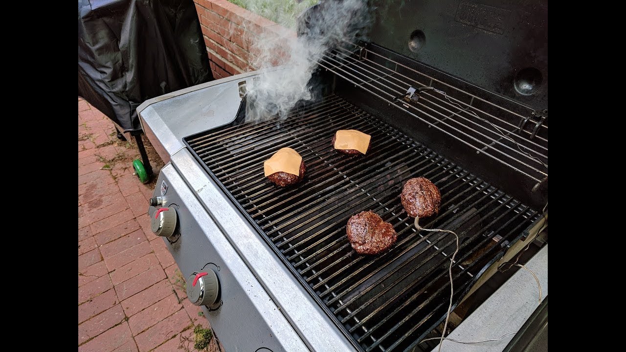Smoked Bison Burgers, Weber Genesis II E-310 Propane Gas Grill