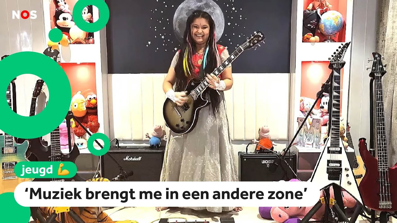 Maya (9) rockt op haar gitaar en krijgt bijzonder cadeau