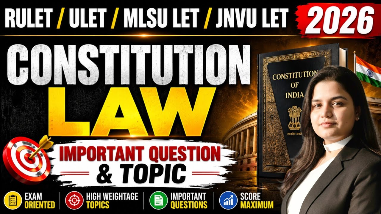 Rulet 2026 | Ulet 2026 | Constitution important MCQ Practice | Mdu Rohtak 5 year & 3 Year LLB 2026|