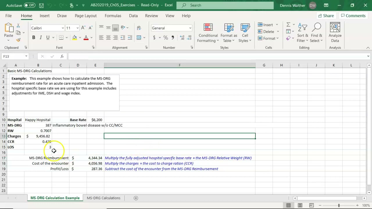 HIM 130 MS DRG CALCULATION VIDEO SU21