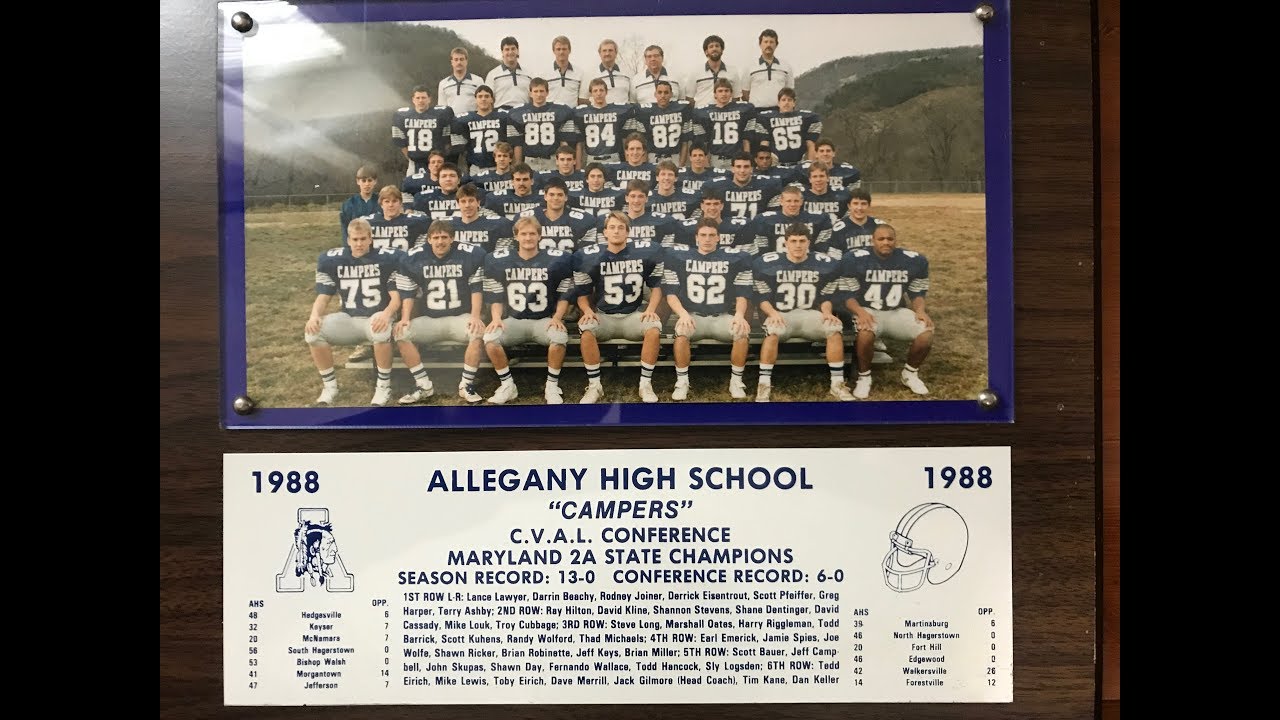 1988 Allegany High School Football Game 10 vs Fort Hill, MD