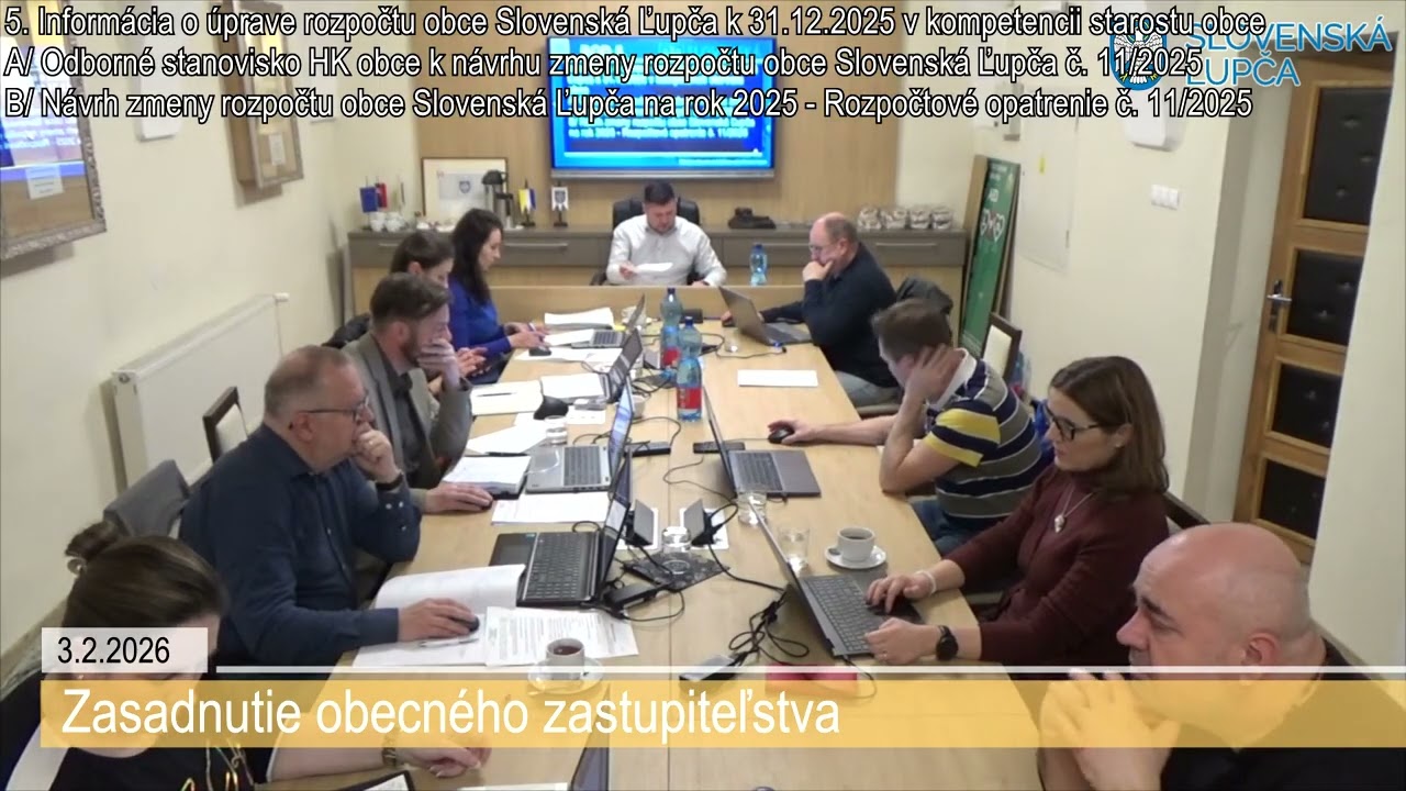 3.2.2026 - Zasadnutie obecného zastupiteľstva