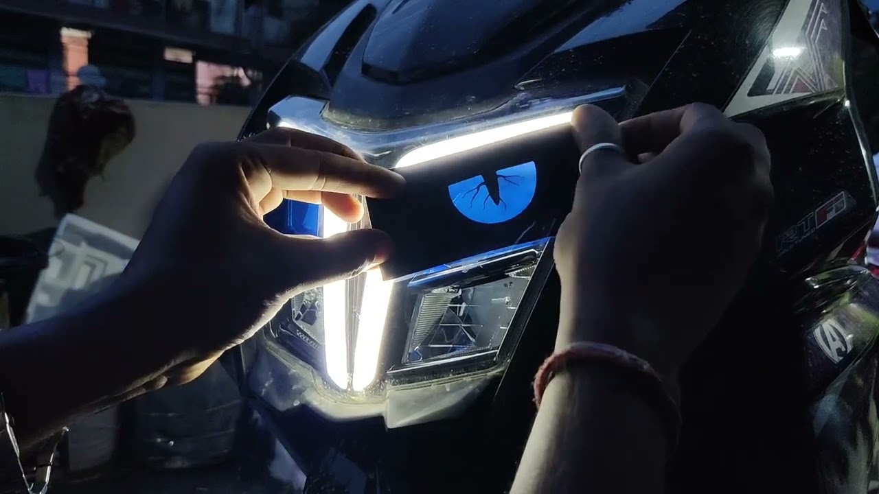TVS NTORQ | headlight sticker modified | cat eye design for NTORQ | Ntorq xp black edition 2024