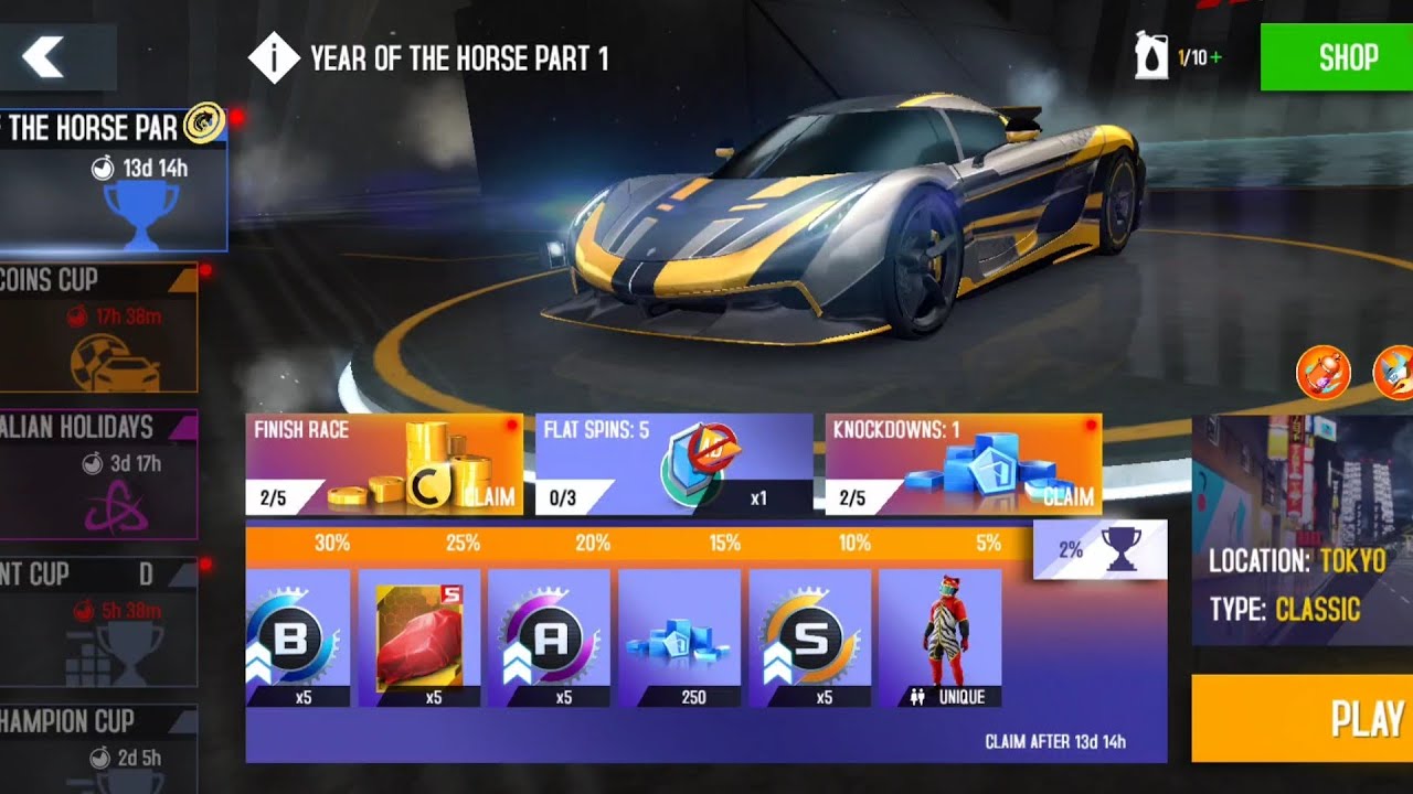 Asphalt 8 | Year Of the Horse Part 1 Cup, Tokyo Jesko Absolut 1:13:6xx 🌟 Top 2%  Asphalt 8 Update 78