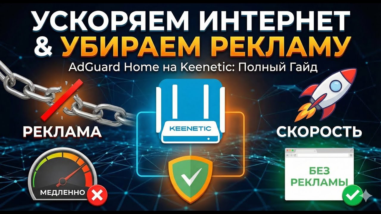 Ускоряем интернет и убираем рекламу: Подмена системного DNS на AdGuard Home в Keenetic.
