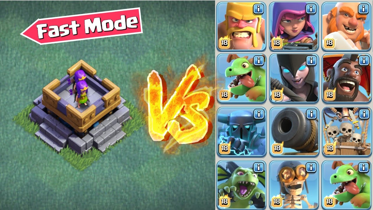 Fast Mode Archer Tower vs All Troops - Clash of Clans