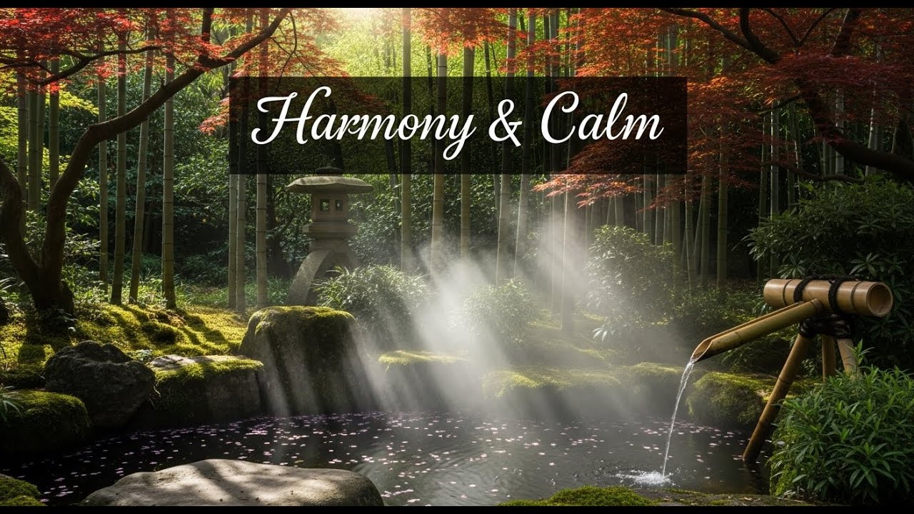 Soothing Zen Candle Flow Bamboo Fountain and Water Glow for Relaxation Meditation Sleep Tranquility