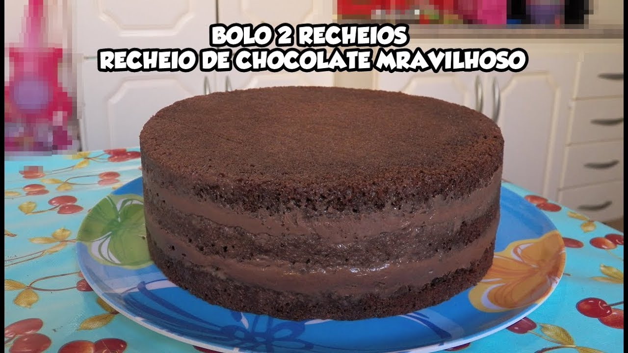 BOLO 2 RECHEIOS - RECHEIO DE CHOCOLATE MARAVILHOSO - Bru na Cozinha