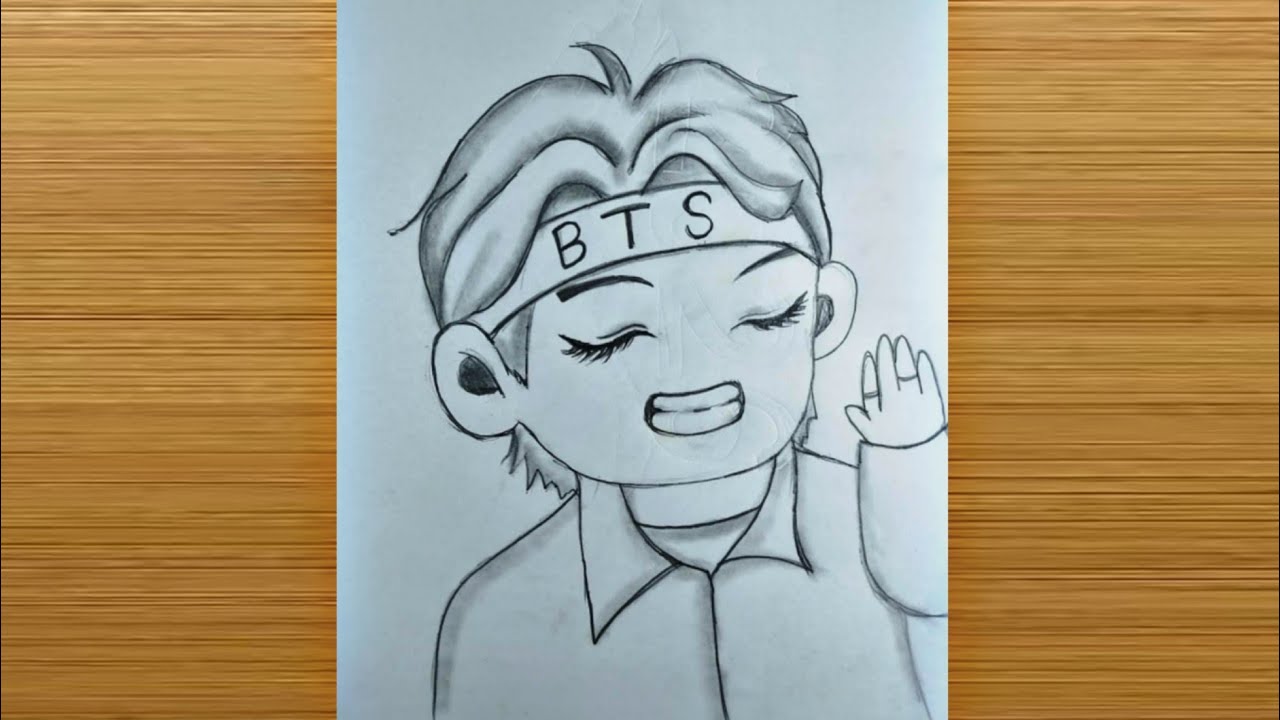 BTS kim taehyung cartoon drawing 