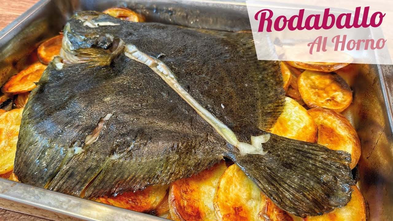 RODABALLO AL HORNO CON PATATAS | Pescado al horno