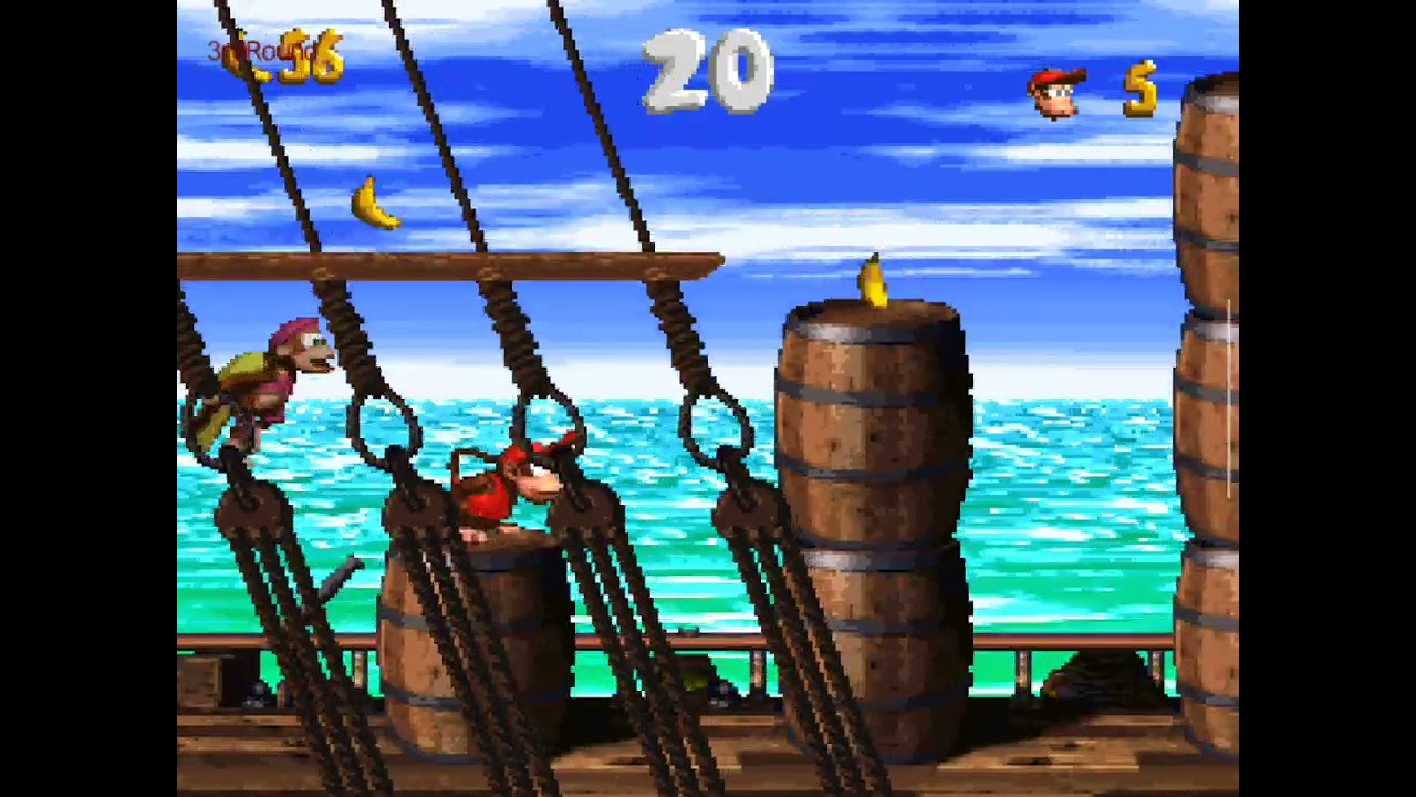 Pirate Panic - 100% - Donkey Kong Country 2 - Diddy's Kong Quest - SNES - All bonus + DK Coin