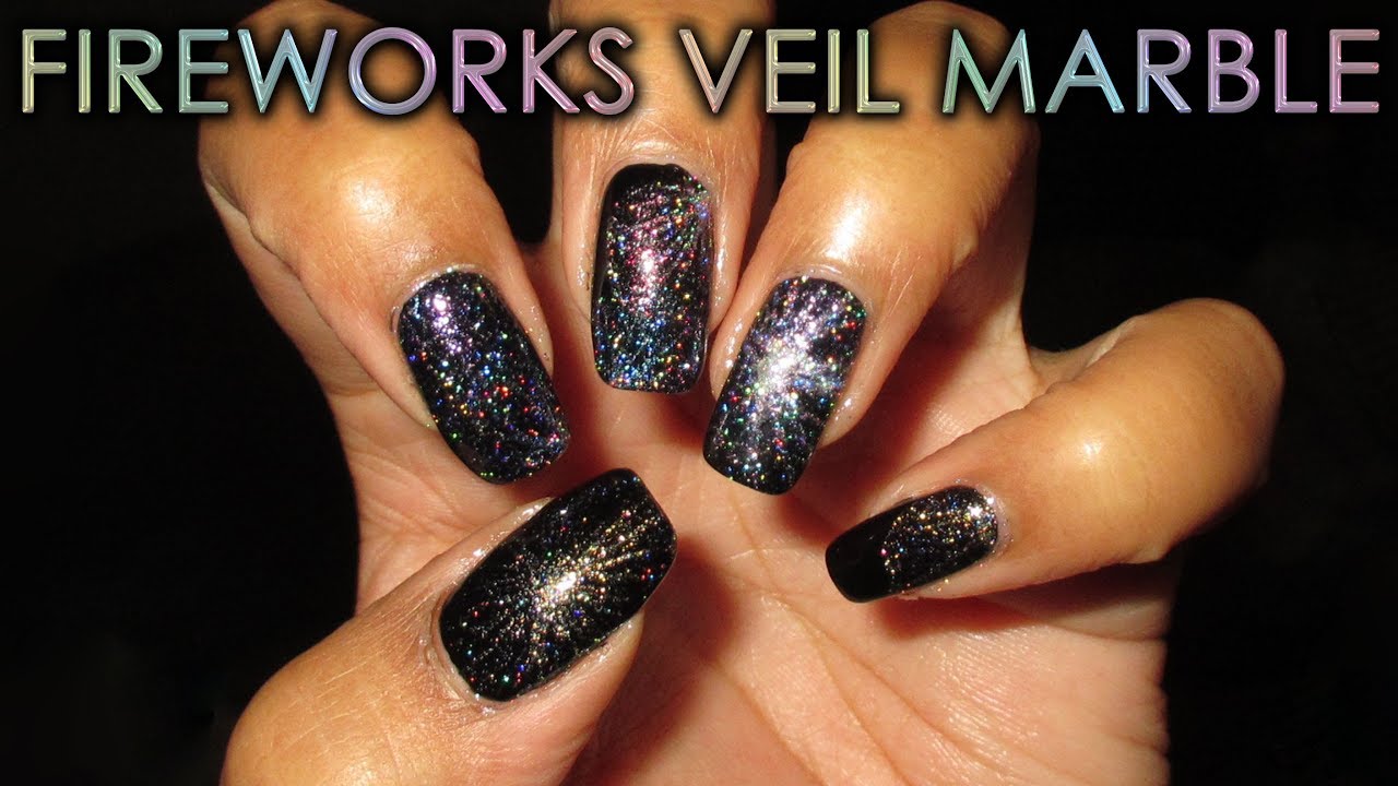 Fireworks Veil Marble | DIY Nail Art Tutorial