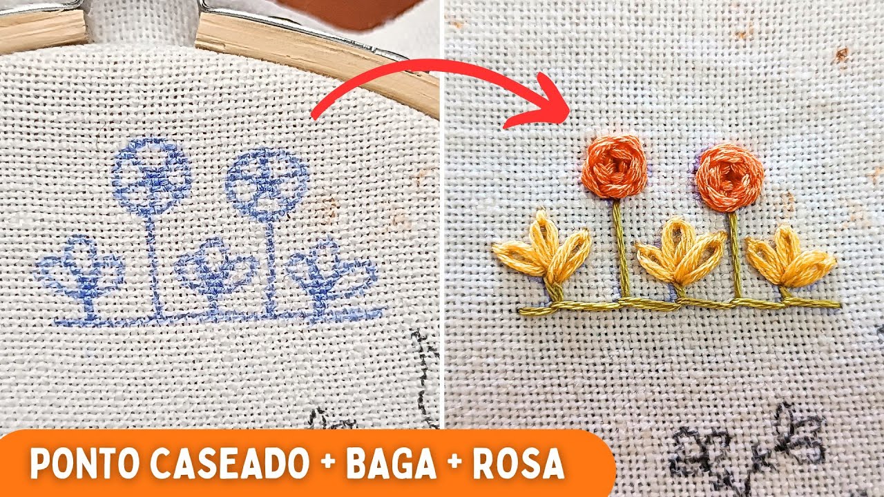 Bordado Terapêutico: Crie Mini Flores Relaxantes Aprendendo os Pontos Caseado, Baga e Rosa