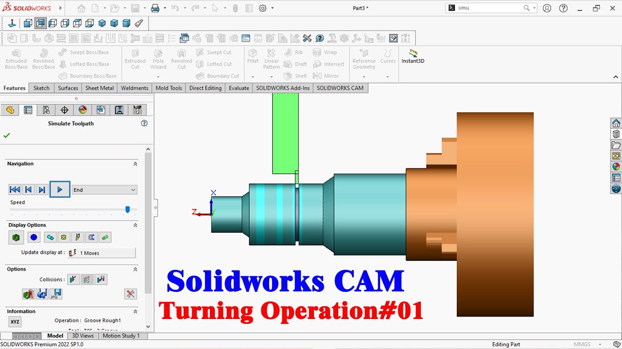 Solidworks CAM CNC Turning Operation#01 | Solidworks Cam exercise | Solidworks tutorial
