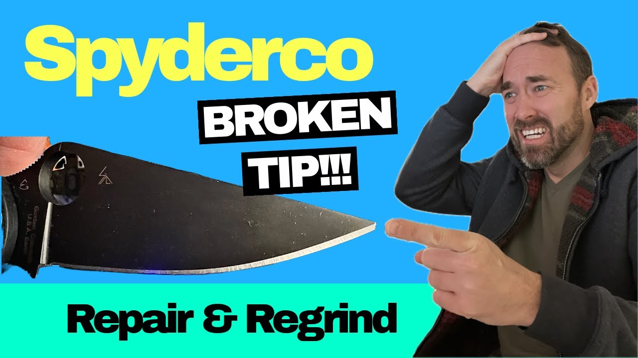 HELP!!! I BROKE MY TIP!! Spyderco PM2 Salt - Factory Service Tip Regrind - See the Results